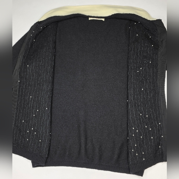 Allanah Hill Beaded wool Sweater With Pearl Buttons and collar. size 12 - Picture 6 of 11